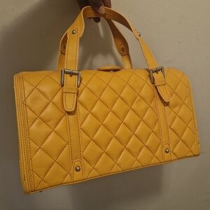 Juliana Collezione Yellow Quilted Top-Handle Women’s Bag